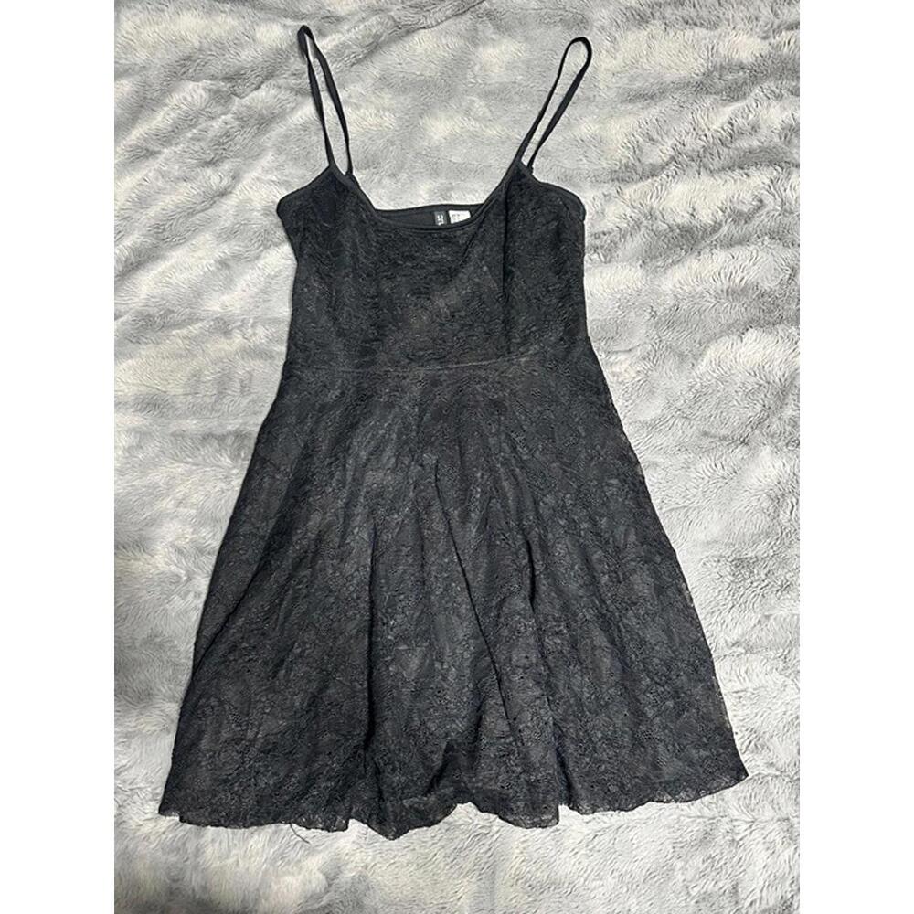 Divided by H&M Black Lace Spaghetti Strap Dress – Size 8